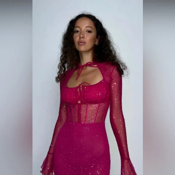 Dyspnea Vampress Midi Dress in Pink, Medium - Picture 2 of 4